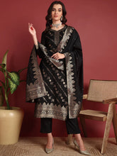 Polyester Ethnic motifs Black Indian Ethnic