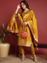Polyester Ethnic motifs Yellow Indian Ethnic