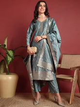Polyester Ethnic motifs Blue Indian Ethnic-PKSKD2407
