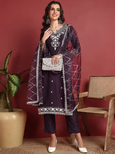 Polyester Solid Purple Indian Ethnic-PKSKD2419