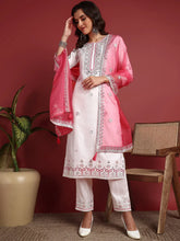 Polyester Solid White Indian Ethnic