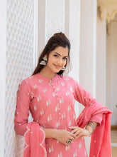Women Pink Silk Blend Solid Embroidered Straight Kurta Trouser With Dupatta-PKSKD2687