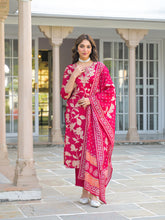 Women Red Viscose Rayon Embroidered Straight Kurta Trousers With Dupatta-PKSKD3182