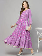 Women's Bandhani Printed & Embellished Rayon Anarkali Kurta