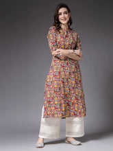 Women's Floral Printed Cotton A-Line Kurta-ROSSYRED