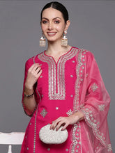 Women's Viscose Embroidered Straight Kurta Pant With Dupatta-ME58-INDRANI