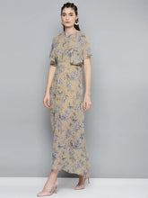 Yellow Floral Print Maxi Dress