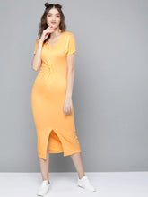 Mustard Front Knot Maxi Dress