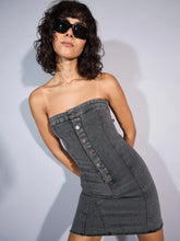 Women Grey Tube Mini Dress-SFDRSS12356