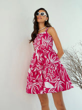 Women Fuchsia & White Strappy Dress-SFDRSS12439