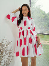 Women White Back Cut Out Polka Dot Dress-SFDRSS12446
