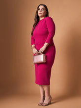 Women Fuchsia Glitter Bodycon High Neck Dress-SFDRSS12475