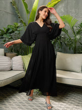 Women Black Kimono Sleeve Maxi Dress-SFDRSS12690