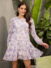 Women White Floral Tiered Short Dress-SFDRSS12721