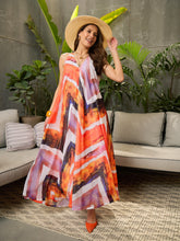 Women White Chevron Stappy Maxi Dress-SFDRSS12732
