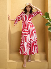 Women Red & White Back Cut-out Knot Maxi Dress-SFDRSS12767
