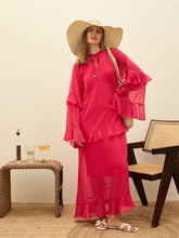 Women Fuchsia Solid Loose Fit Maxi Dress-SFDRSS12976