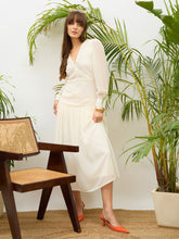 Women Off-White V-Neck Lace Detail Maxi Dress-SFDRSS13177