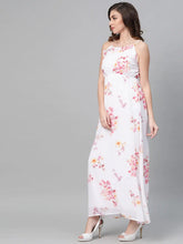 Off-White Floral Strappy Maxi Dress