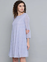 Lavender Ditsy Floral Trapeze Dress