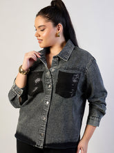 Women Black Blast Sequins Patch Pocket Denim Jacket-SFJCKT60339