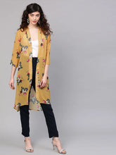 Women Printed Mustard Jacket
