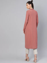 Pink Pocket Detail Longline Shrug