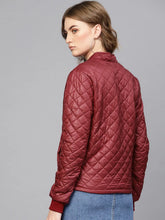 Women Solid Burgundy Full Sleeve Jacket