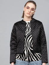 Women Solid Black Full Sleeve Jacket