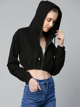 Women Solid Standard Black Jacket