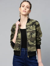 Women Printed Standard Green Jacket