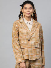 Women Printed Beige Full Sleeve Jacket