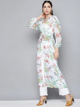 Women Printed White Full Sleeve Jacket