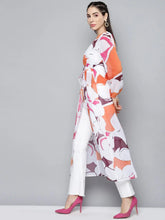 Women Printed Orange Full Sleeve Jacket