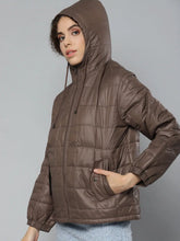Women Solid Brown Full Sleeve Jacket