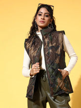 Women Printed Standard Green Jacket