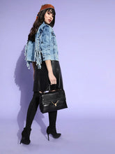 Women Solid Blue Collared Neck Full Sleeve Jacket