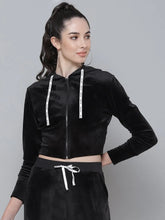 Women Solid Black Full Sleeve Jacket