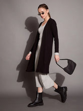 Women Black Rib Full Sleeves Shrug-SFJCKT6940