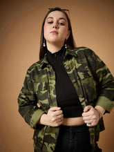 Women Twill Camouflage Multi Pocket Jacket-SFJCKT6954