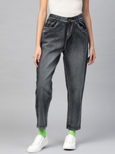 Navy Washed High Waist Basic Jeans-SFJEAN0071