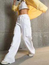 Women White Box Pocket Straight Premium Jeans-SFJEAN0655-White