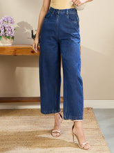 Women Dark Blue Balloon Fit Jeans-SFJEAN0716