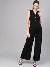 Women Solid Standard Black Jumpsuits & Sets