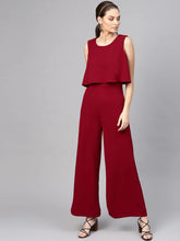 Women Solid Standard Maroon Jumpsuits & Sets