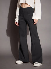 Women Grey Bootcut Flared High-Rise Trousers-SFPANT50879