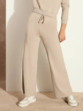 Women Taupe Terry Wide Leg Drawstring Pants-SFPANT50956
