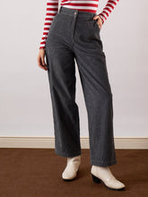 Women Grey Corduroy Straight Fit Pants-SFPANT51320