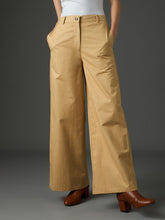 Women Beige Twill Flared Pants-SFPANT51327