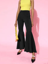 Black Scuba Ruffle Pants